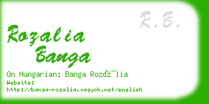 rozalia banga business card